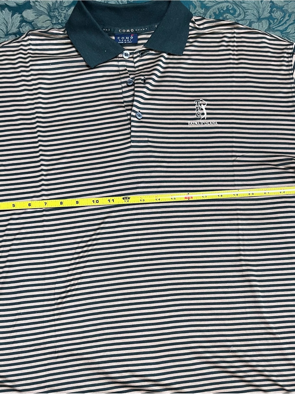 Men's Striped Polo Shirt in Brown and Black